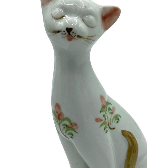2 Vintage Hand Painted Porcelain Cat Figurines Kittens 6 inches - Picture 8 of 16